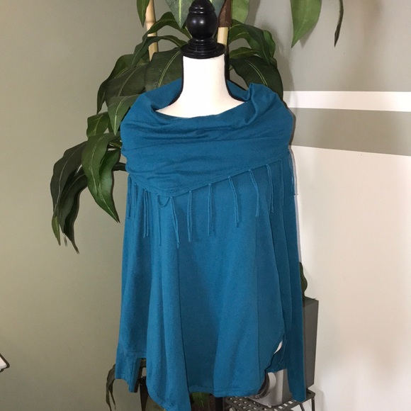 RQT woman’s draped sweater, size XL, turquoise color. - Picture 1 of 3